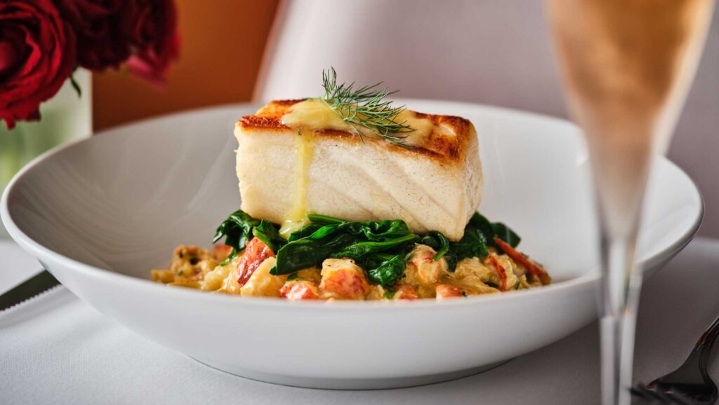 Valetine's Day seabass dish at Fleming's