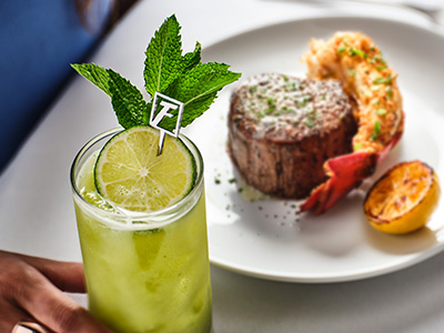Fleming's Cocktail with filet and lobster
