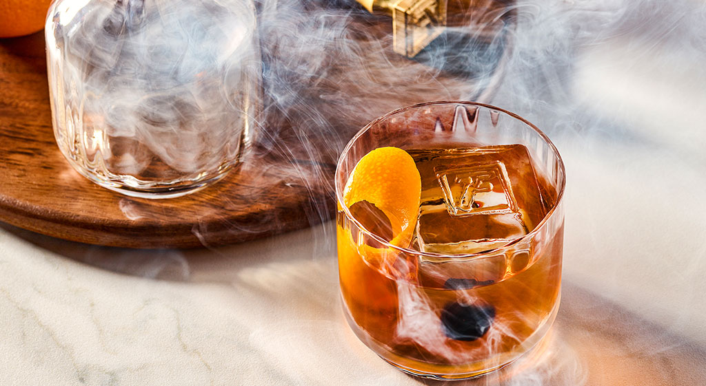 Smoked Old Fashioned at Fleming's Prime Steakhouse & Wine Bar