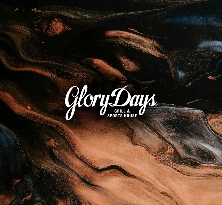 Glory Days logo on top of the branded Acquired Taste background graphic for highlighted case study